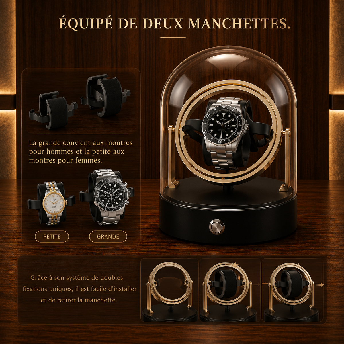 Remontoir montre automatique dôme