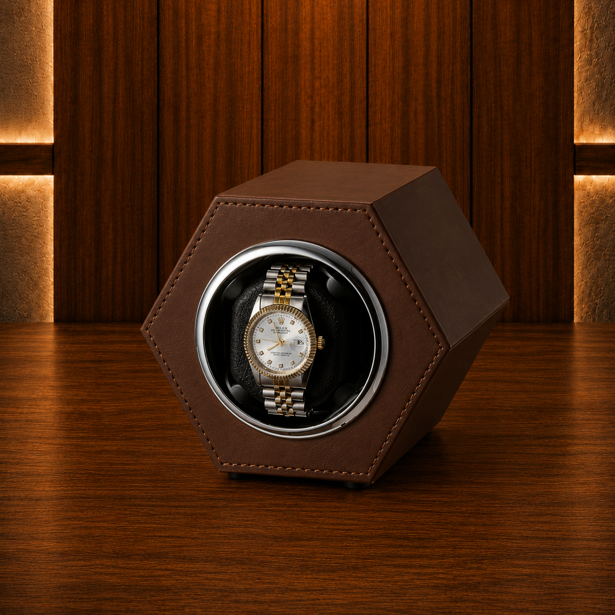 Remontoir montre automatique cuir