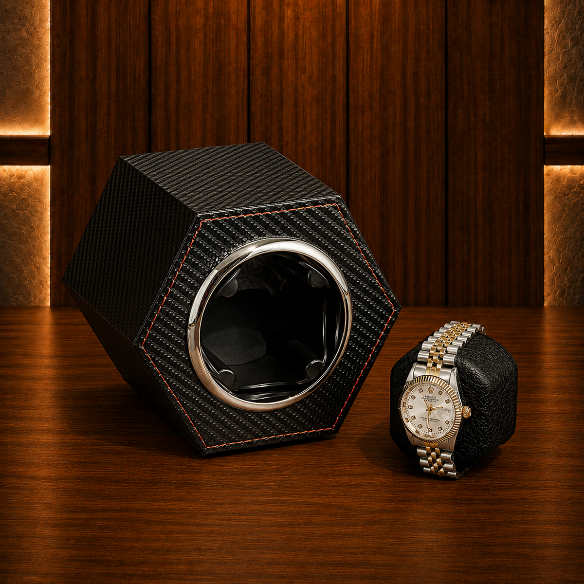 Remontoir montre automatique cuir