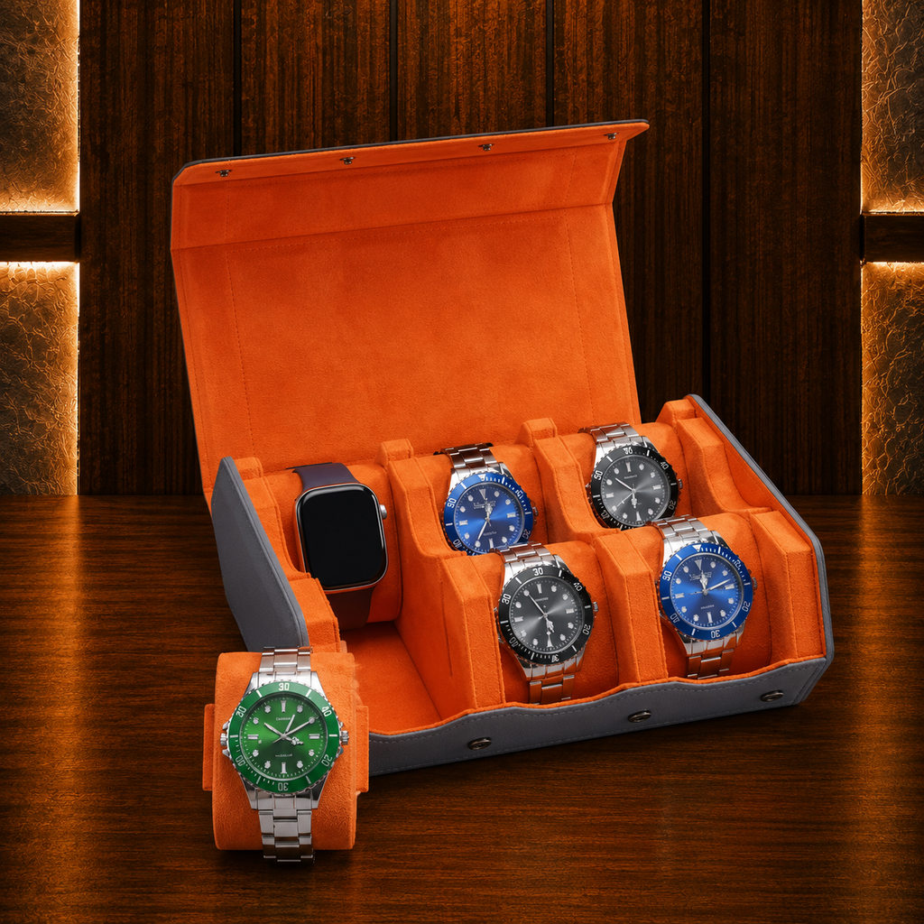 Boîte à montres 6 montres simili cuir