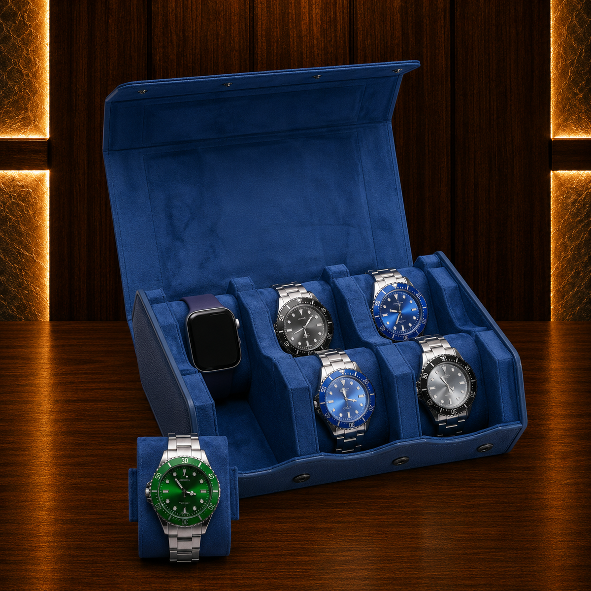 Boîte à montres 6 montres simili cuir