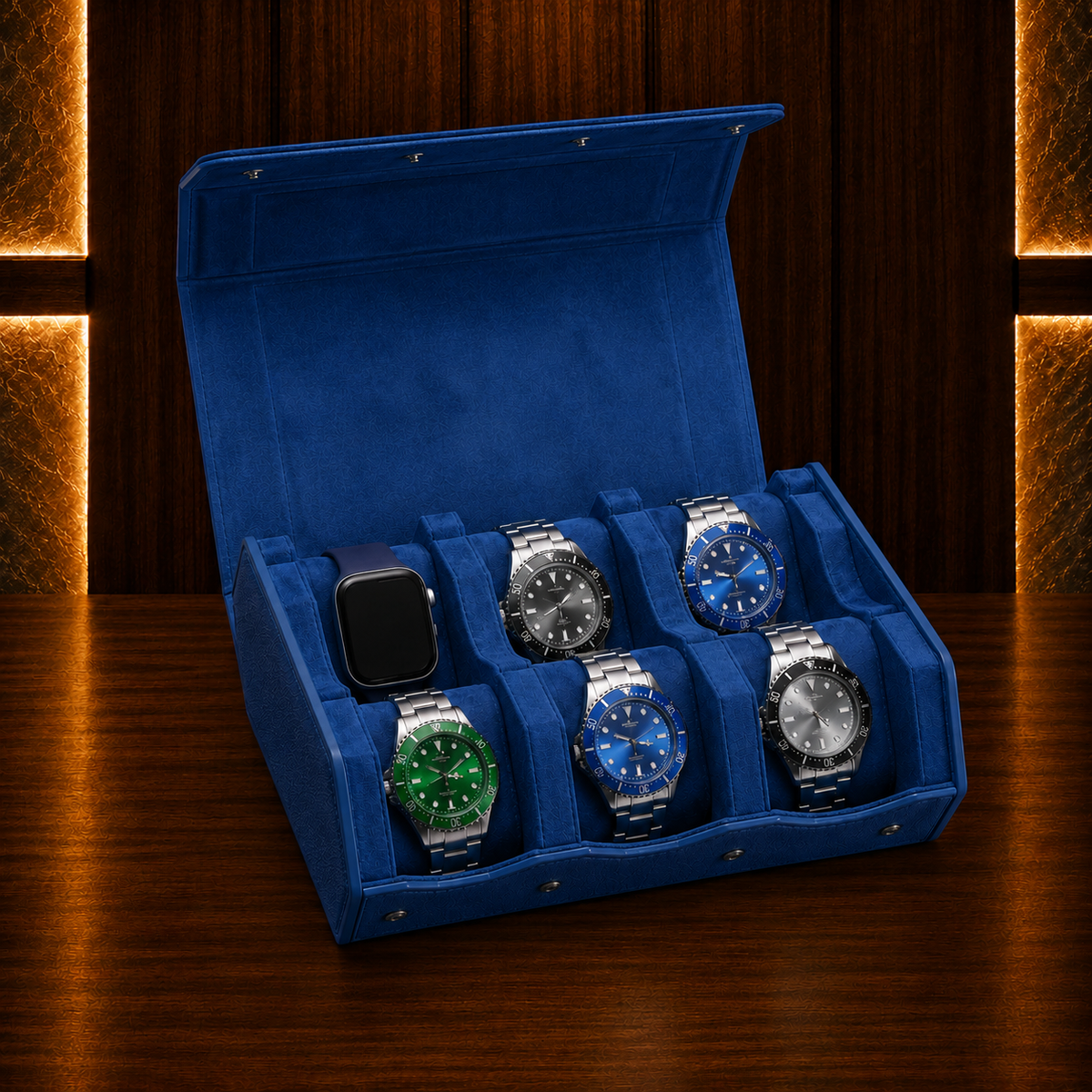 Boîte à montres 6 montres simili cuir