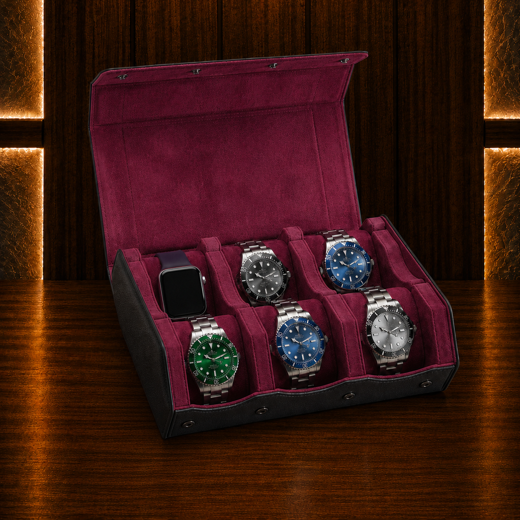 Boîte à montres 6 montres simili cuir
