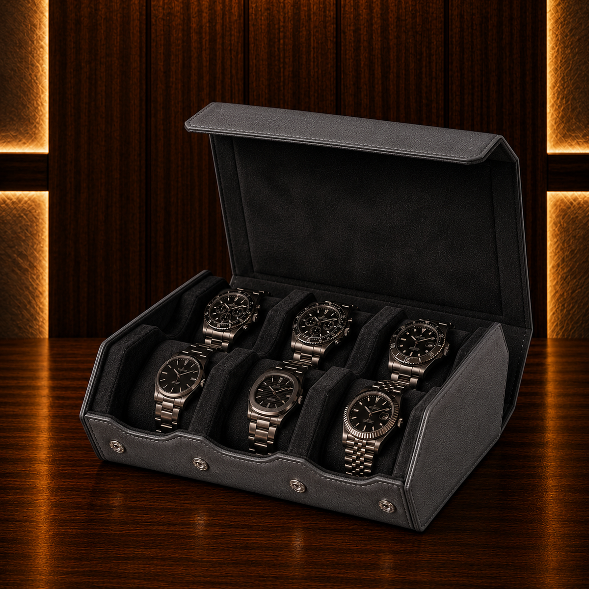 Boîte à montres homme 6 emplacements