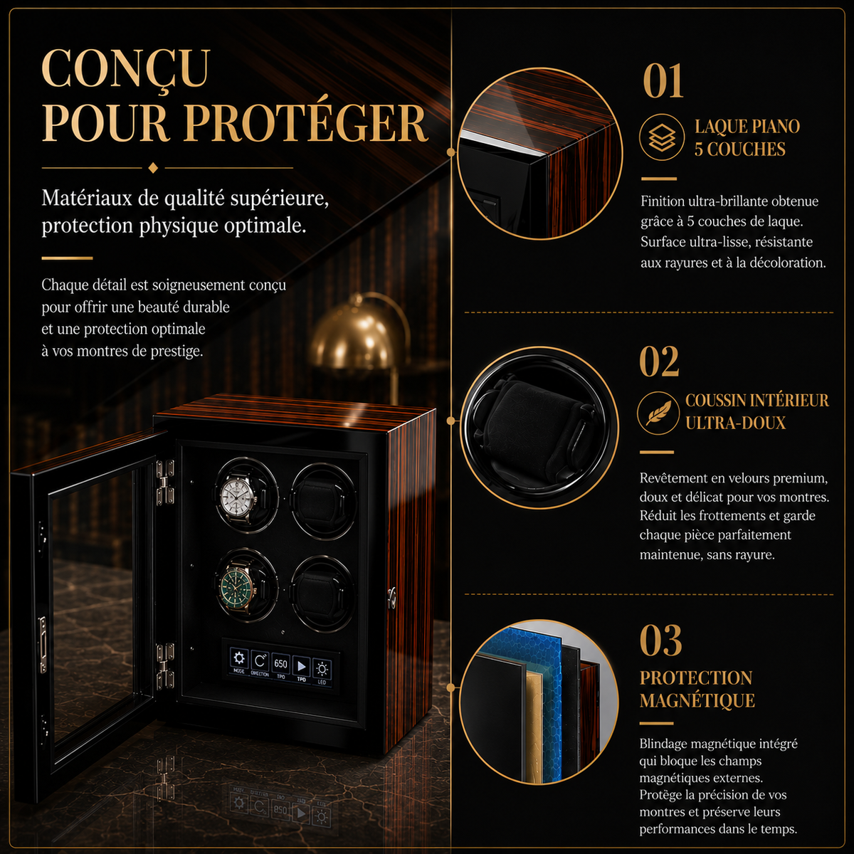 Remontoir automatique pour 4 montres