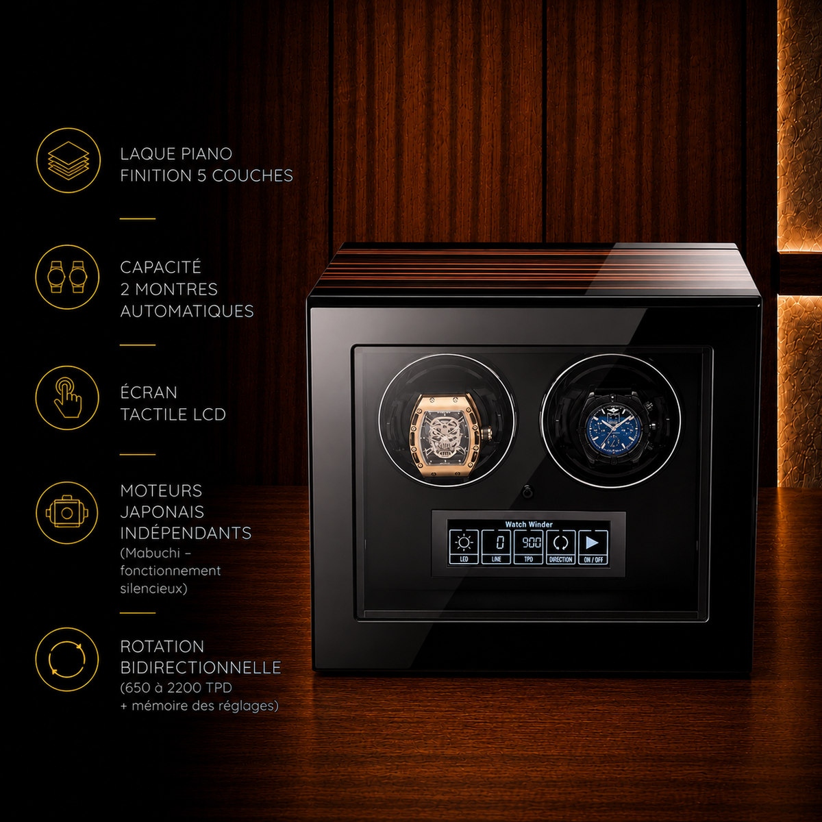 Remontoir automatique pour 2 montres