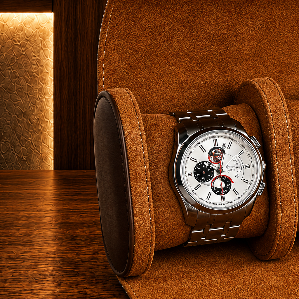Étui à montres noir et blanc 3 emplacements