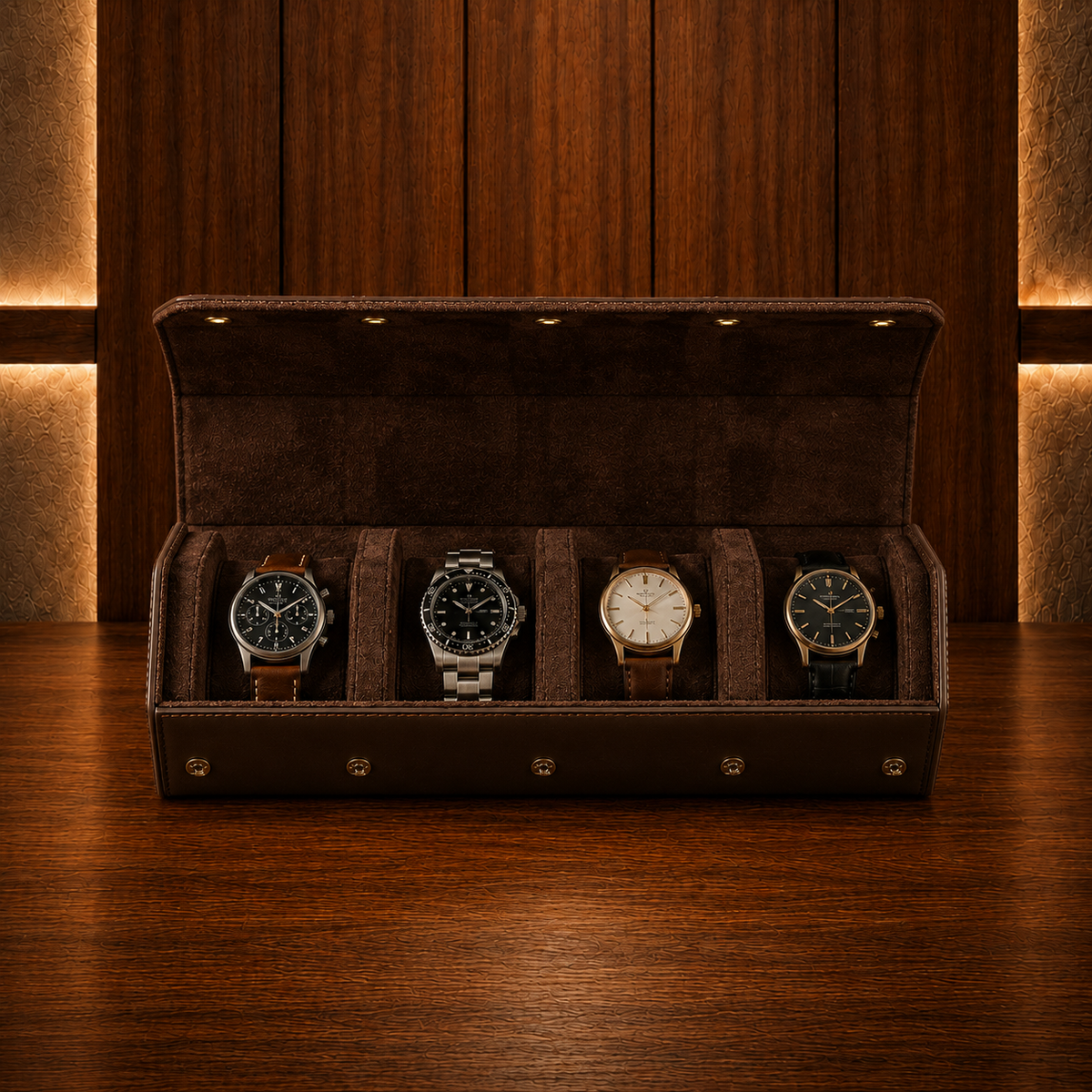 Boîte à montres homme 4 emplacements
