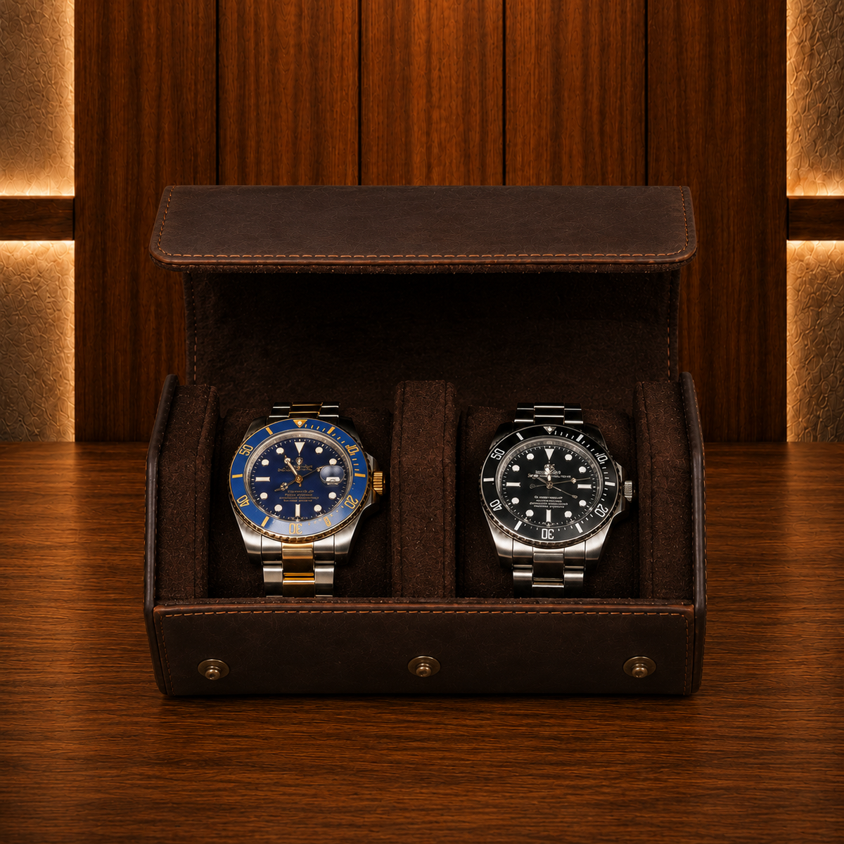 Boîte à montres homme 2 emplacements