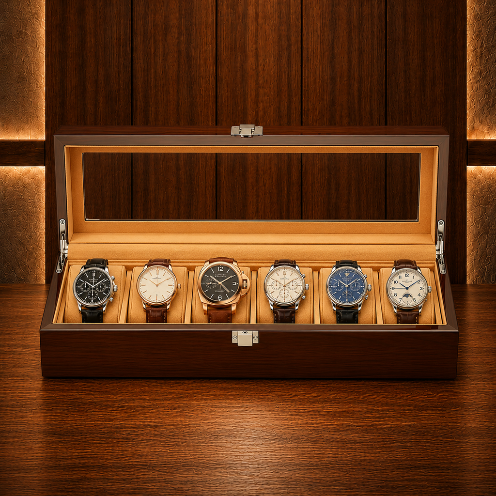 Boîte à montres en bois 6 emplacements