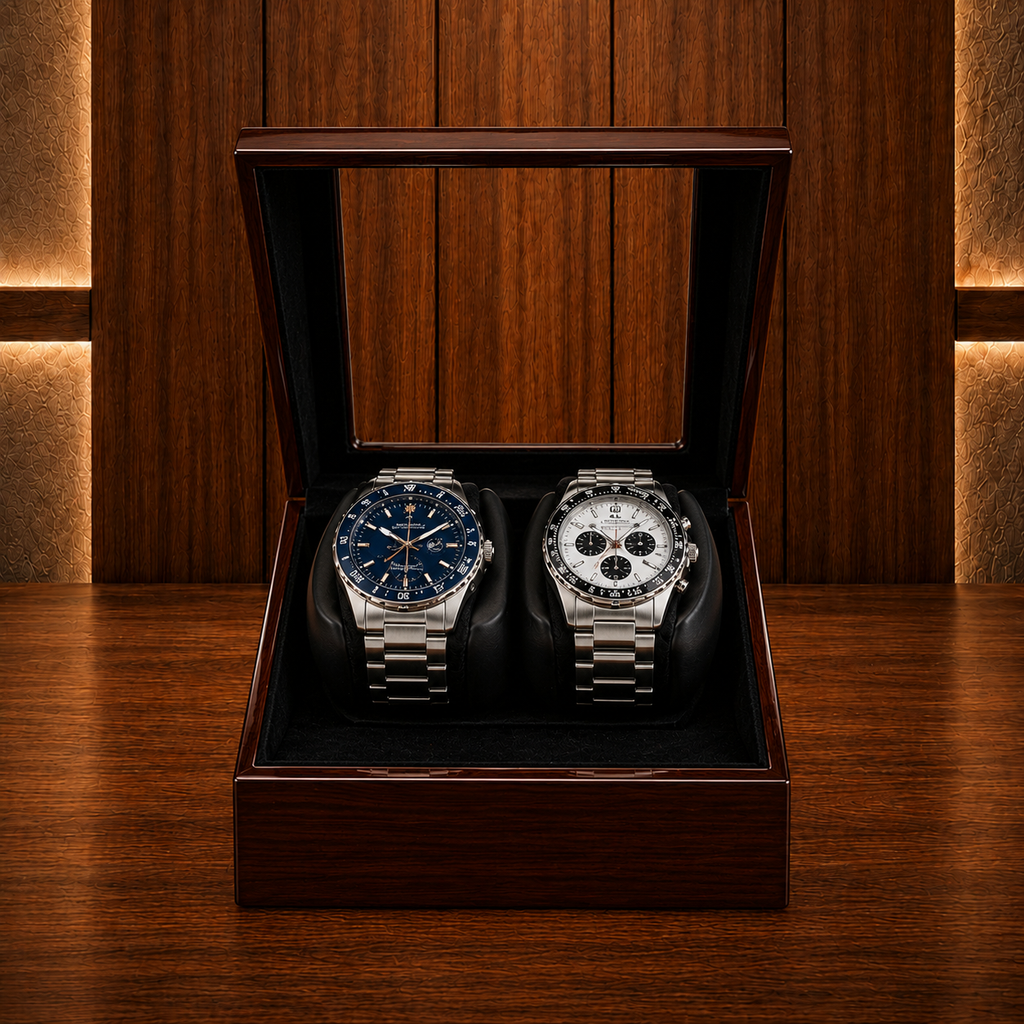Remontoir automatique bois 2 montres