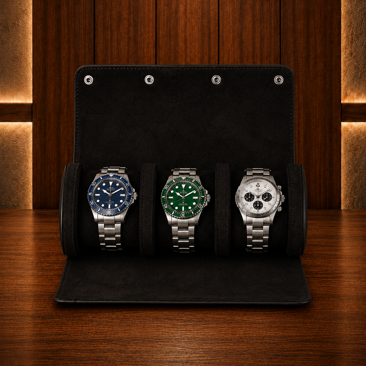 Étui à montres noir 3 montres