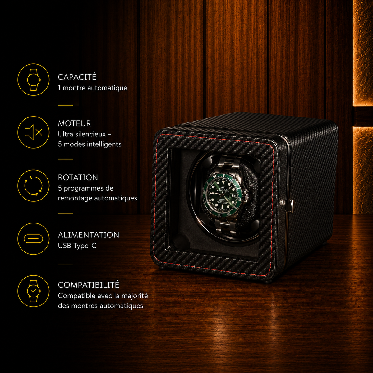 Remontoir montre automatique LED