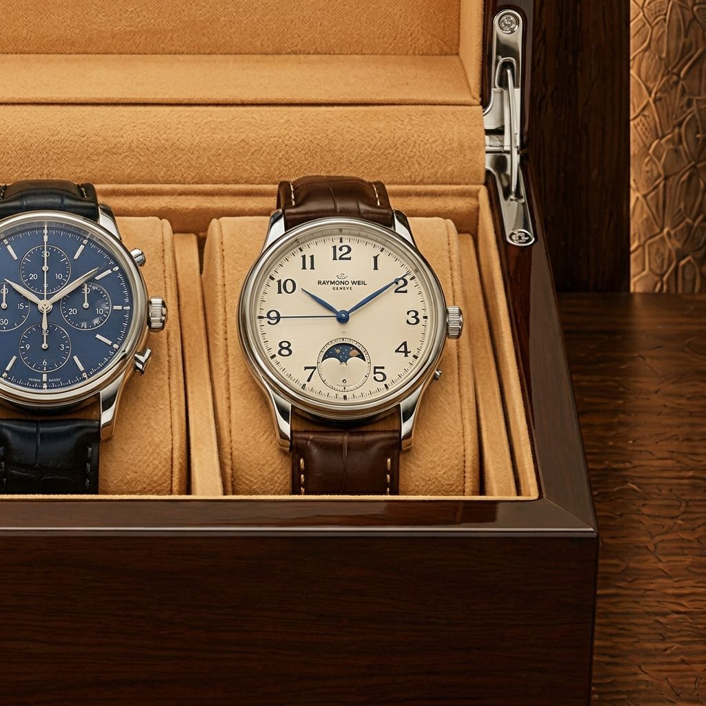 Boîte à montres en bois 6 emplacements