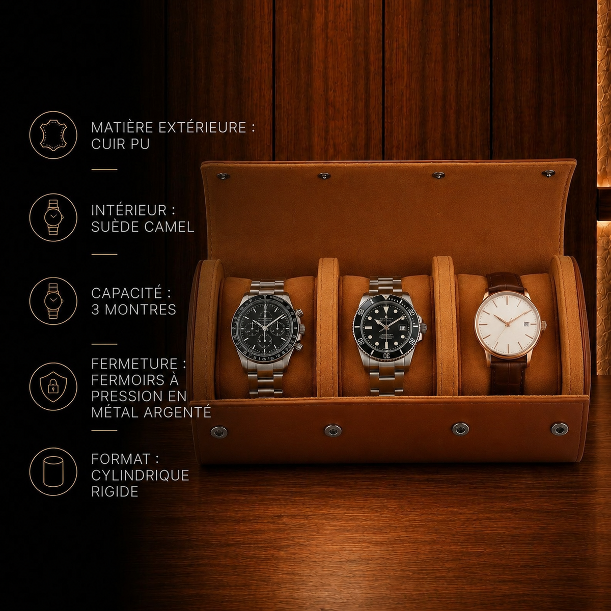 Étui à montres 3 montres