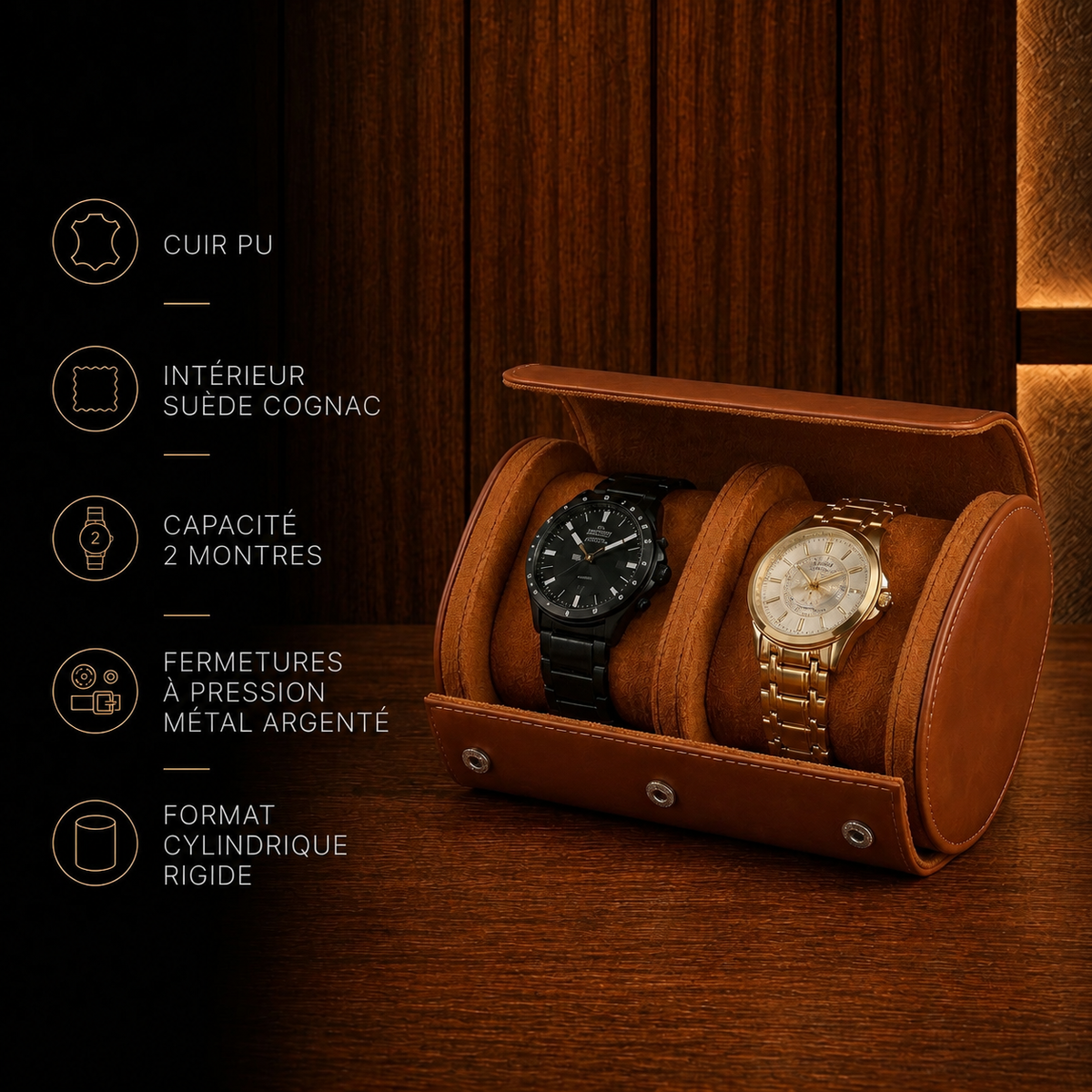 Étui à montres camel 2 montres