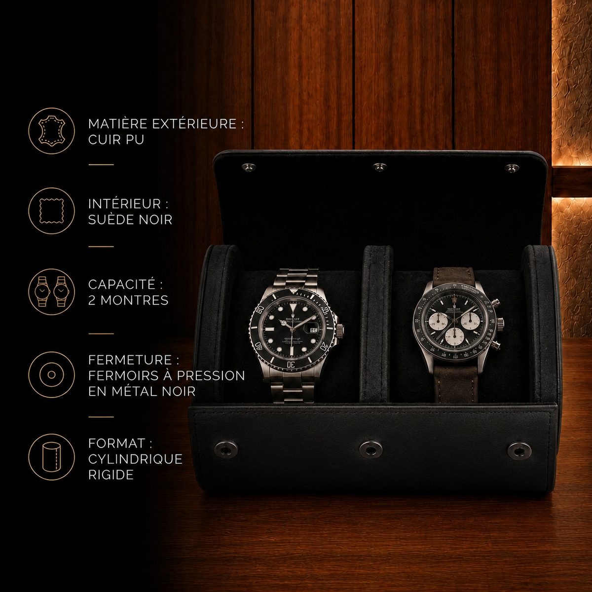 Étui à montres 2 montres