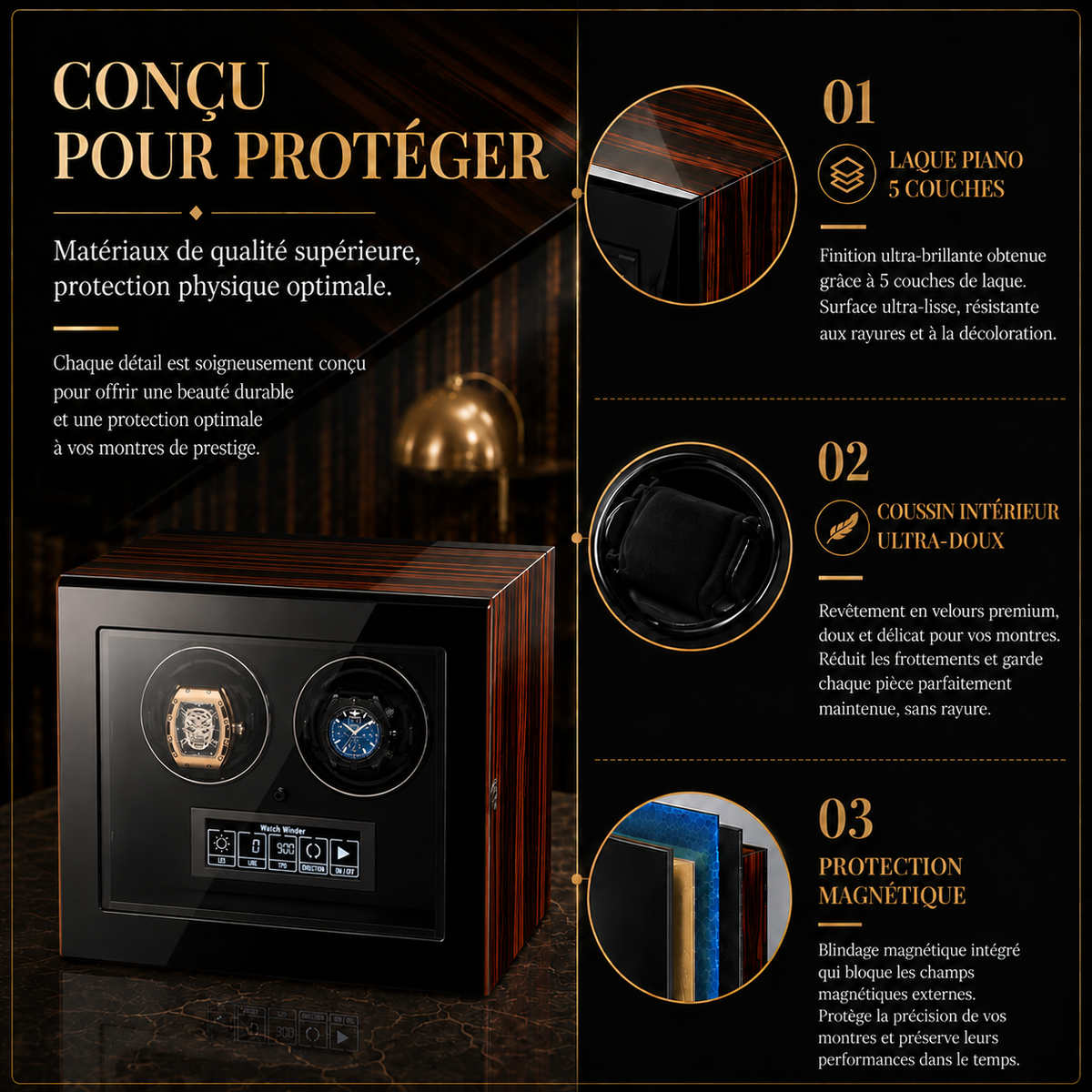 Remontoir automatique pour 2 montres