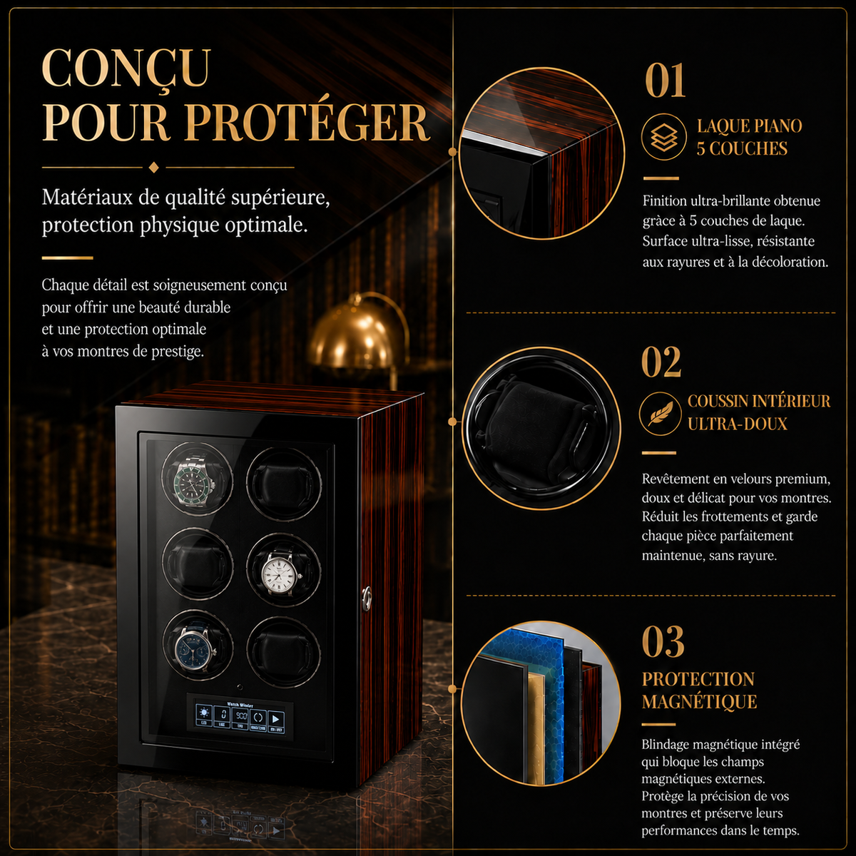 Remontoir automatique pour 6 montres