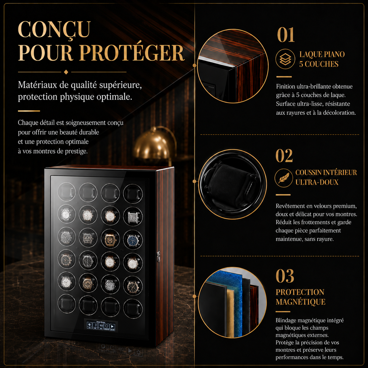 Remontoir automatique pour 24 montres