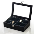 Boîte à montre noire huit montres