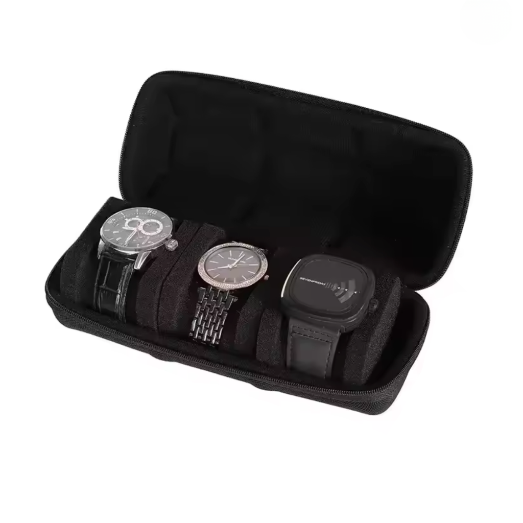 étui montre noir trois montres