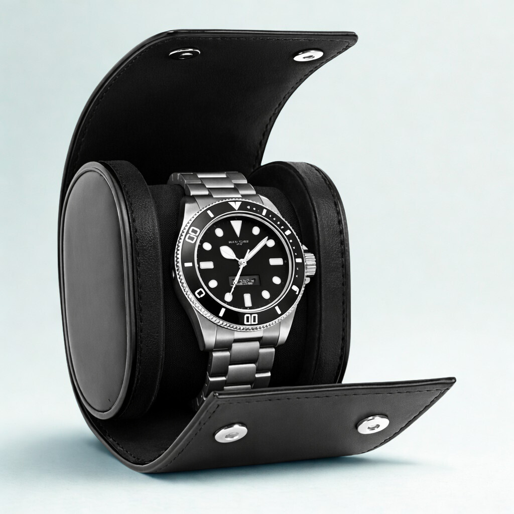 étui pour montre noir un emplacement