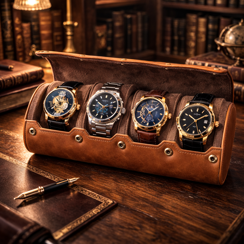 étui pour montre homme quatre montres
