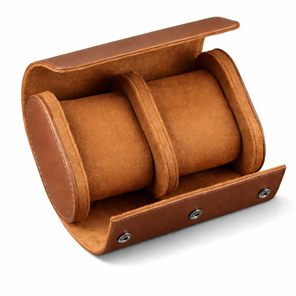 étui pour montre marron